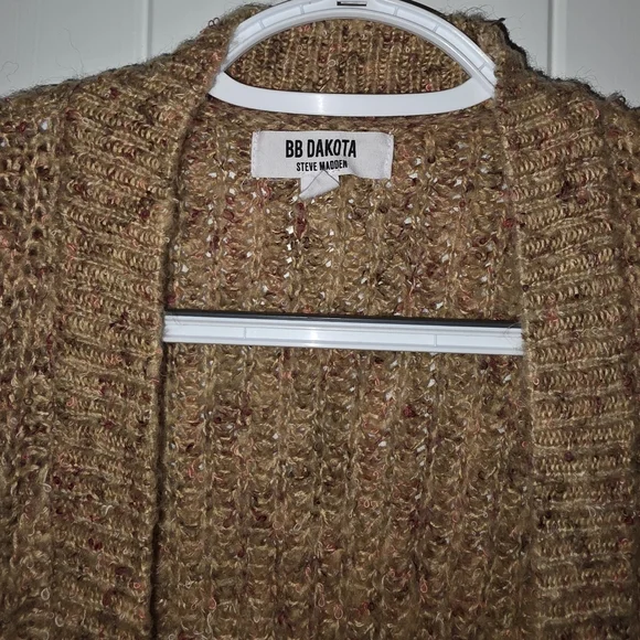 BB Dakota Steve Madden Tan Knit Women's Cardigan Medium - Picture 2 of 4